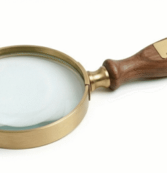 PERRYLAWNYC Executive Walnut and Brass Magnifying Glass