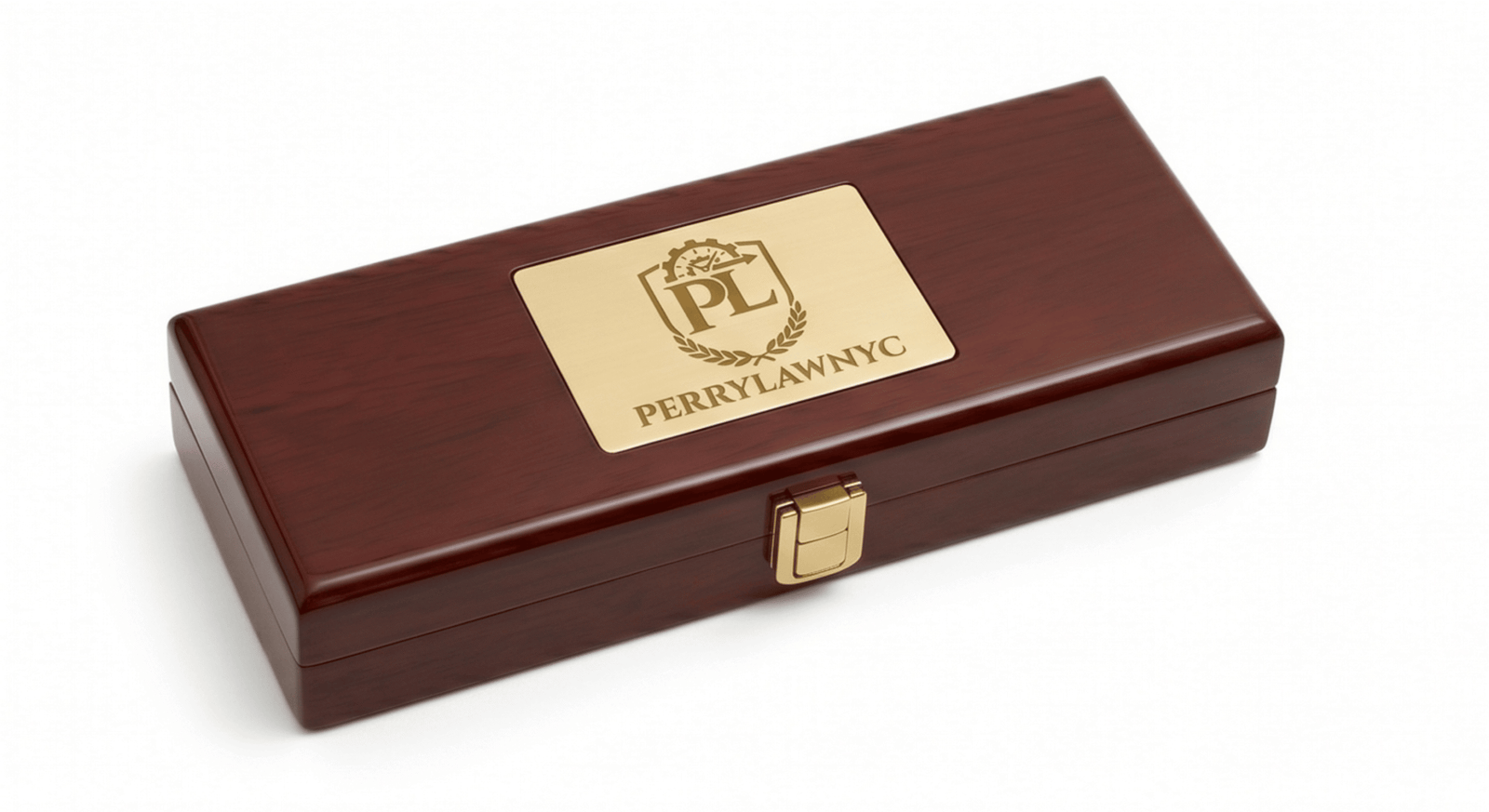 PERRYLAWNYC Executive Mahogany and Brass Pen Set