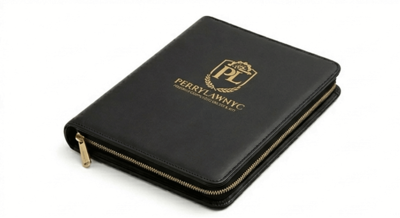 PERRYLAWNYC Executive Full-Grain Leather Padfolio