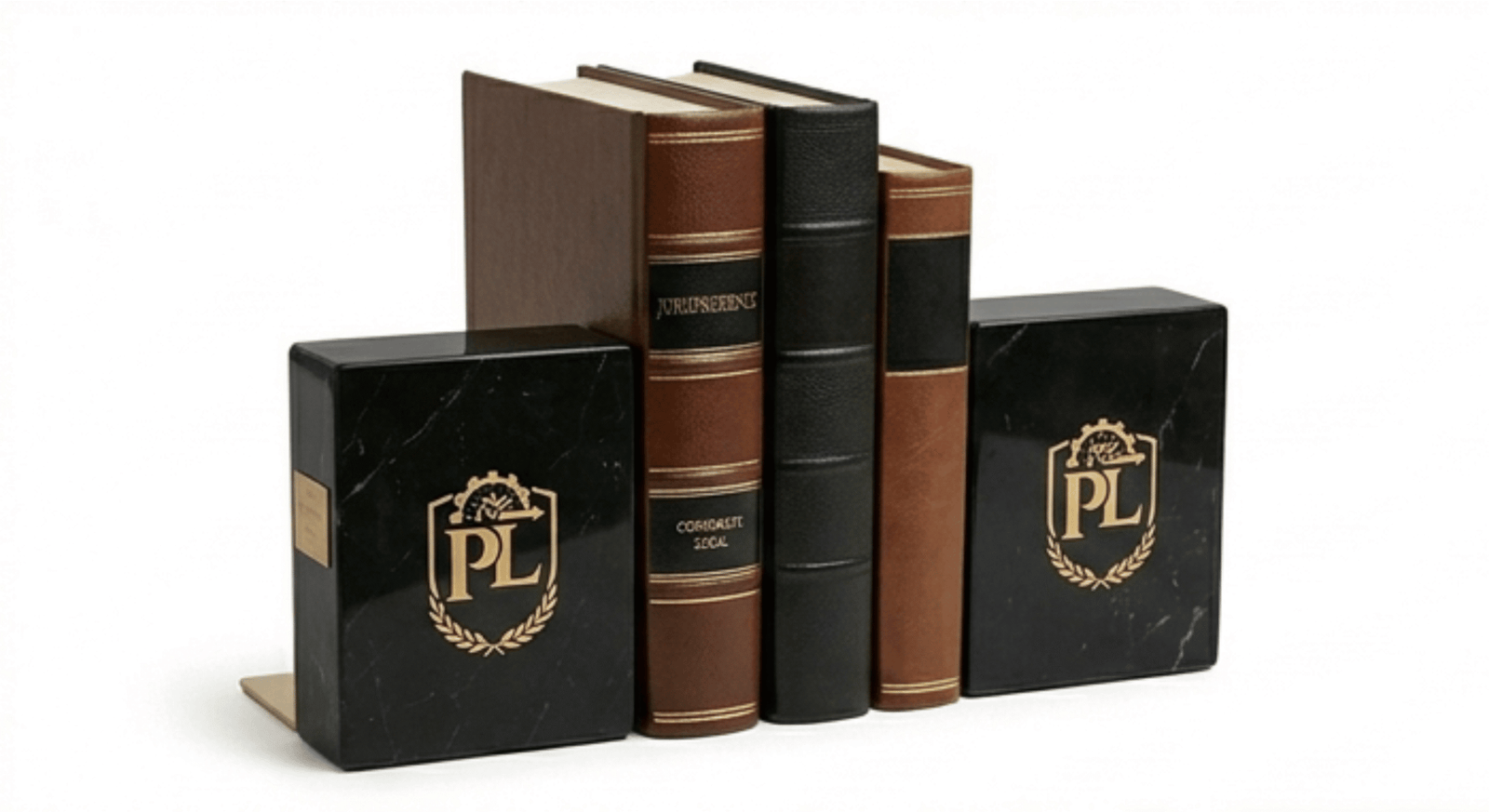 PERRYLAWNYC Luxury Marble and Brass Executive Bookends